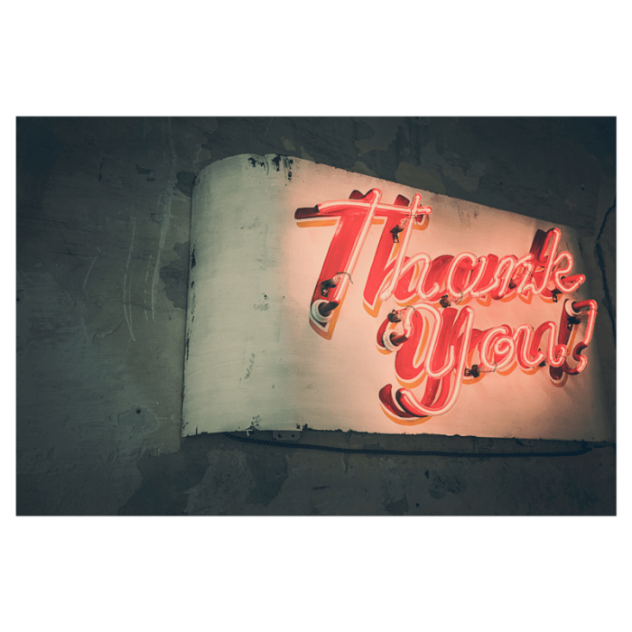Thank You neon sign